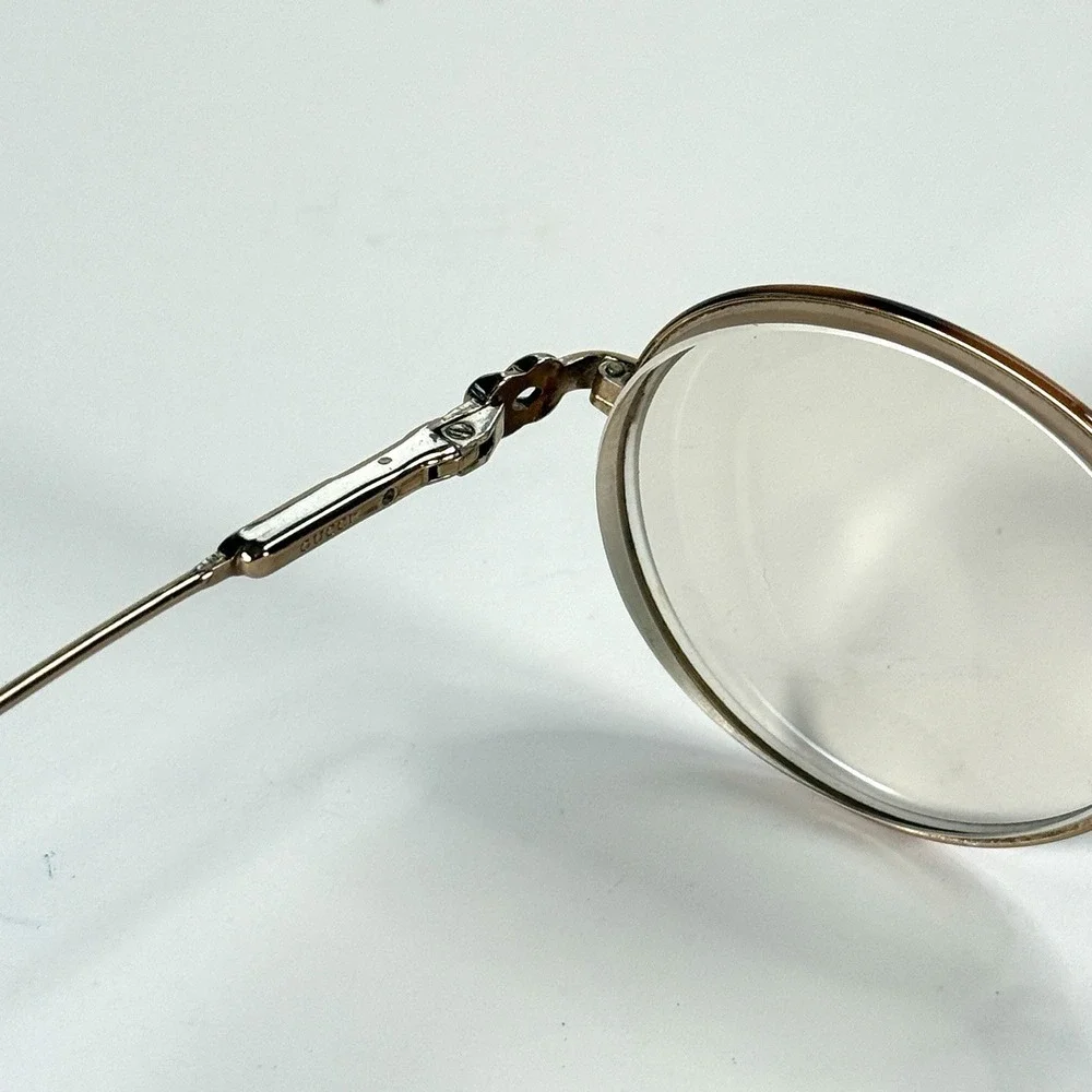 VTG‎ Gucci Knot Round Eyeglasses Frame Only 51-19-132 Metal Gold Womens Full Rim